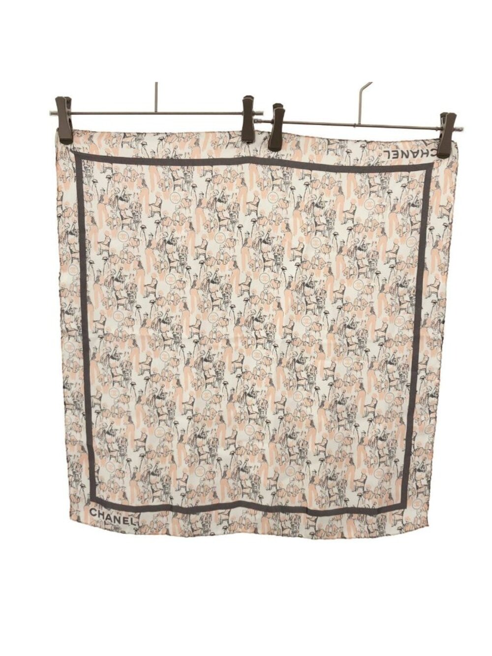 Chanel Graphic Print Scarf Pink